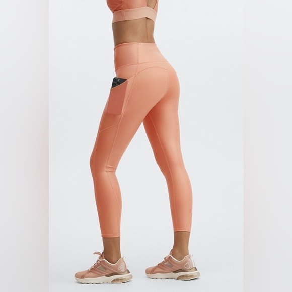 Fabletics Women’s Leggings Orange Size 2X PureLuxe High-Waisted Iridescent 7/8 - Picture 2 of 9